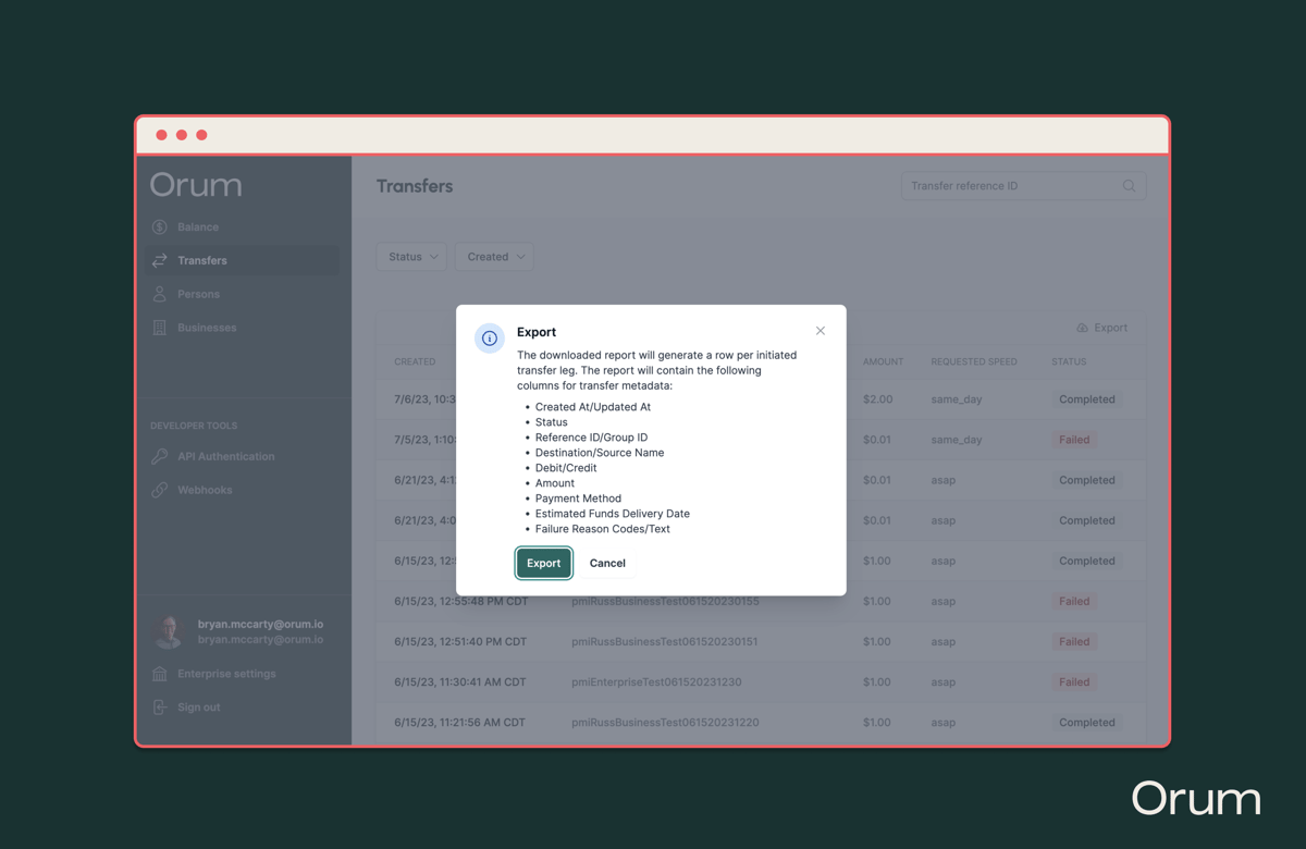 Just Launched: Export Transfer Reports
